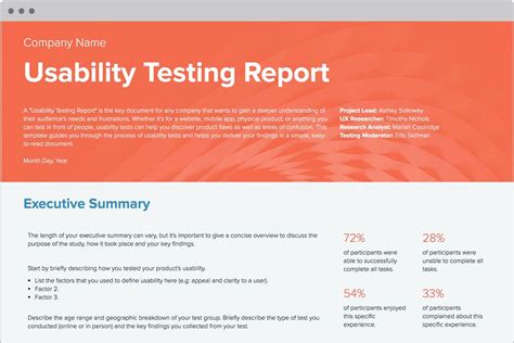 usability test report template